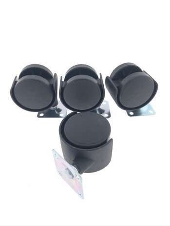 Zwenkwiel meubel 40 mm zwart 4 dlg