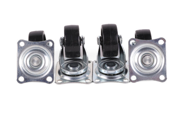 Zwenkwiel set 50 mm zwart 4 dlg