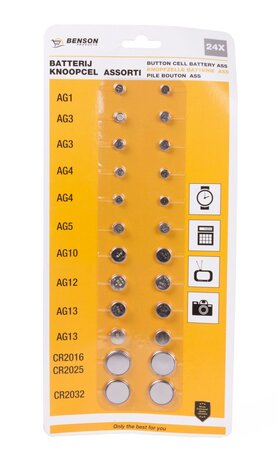 Batterij knoopcel set 24 dlg lithium