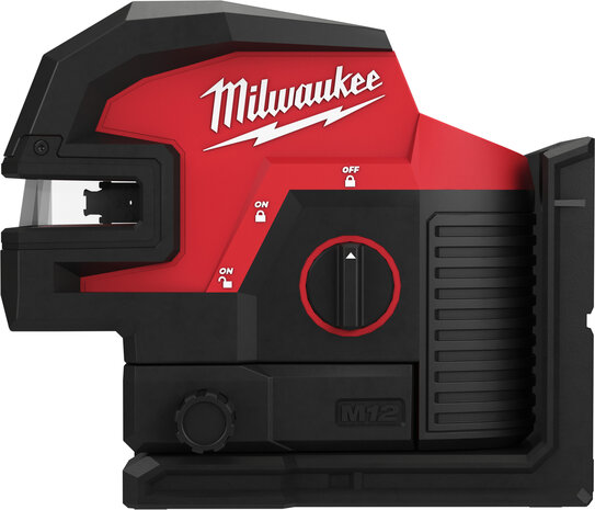 MILWAUKEE M12 CLLP4-0C accu-kruislijnlaser/loodlaser groen 4 punten in transportkoffer (zonder accu en lader) - 4933479202