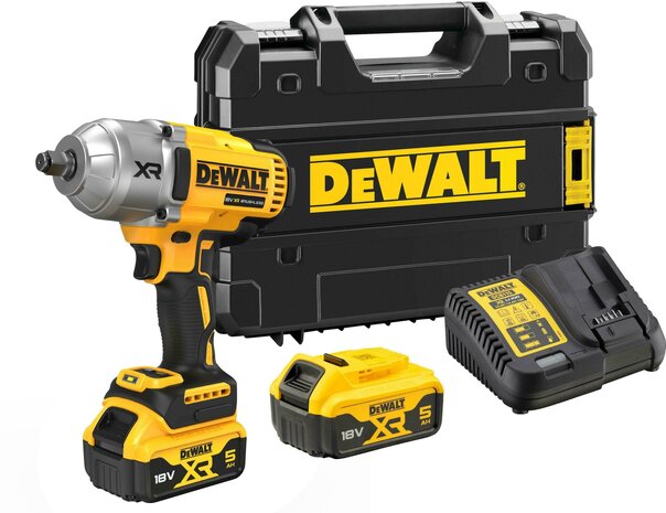 DEWALT DCF900P2T-QW 18V XR Brushless 1/2&quot; Heavy Duty accu-slagmoersleutel met frictiering (2x 5.0Ah accu + lader in TSTAK) 1898Nm