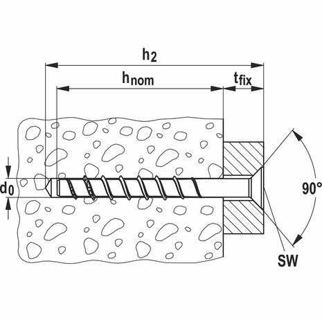 Fischer 536888 FBS II 10 x 120 Schroef TX50 Beton, Algemeen gebruik 65/55/35 SK verzonken kop 50 stuks