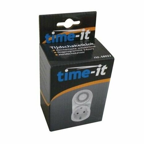 TIME-IT Schakelklok 24uur met vaste ruiters (BK58023)